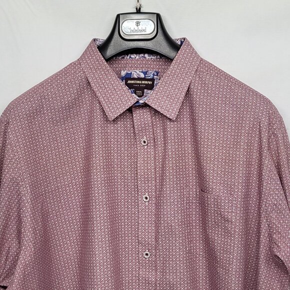 Johnston & Murphy Shirt Button Up Mens 3XL Flip Cuff Long Sleeve Geometric - Picture 2 of 15